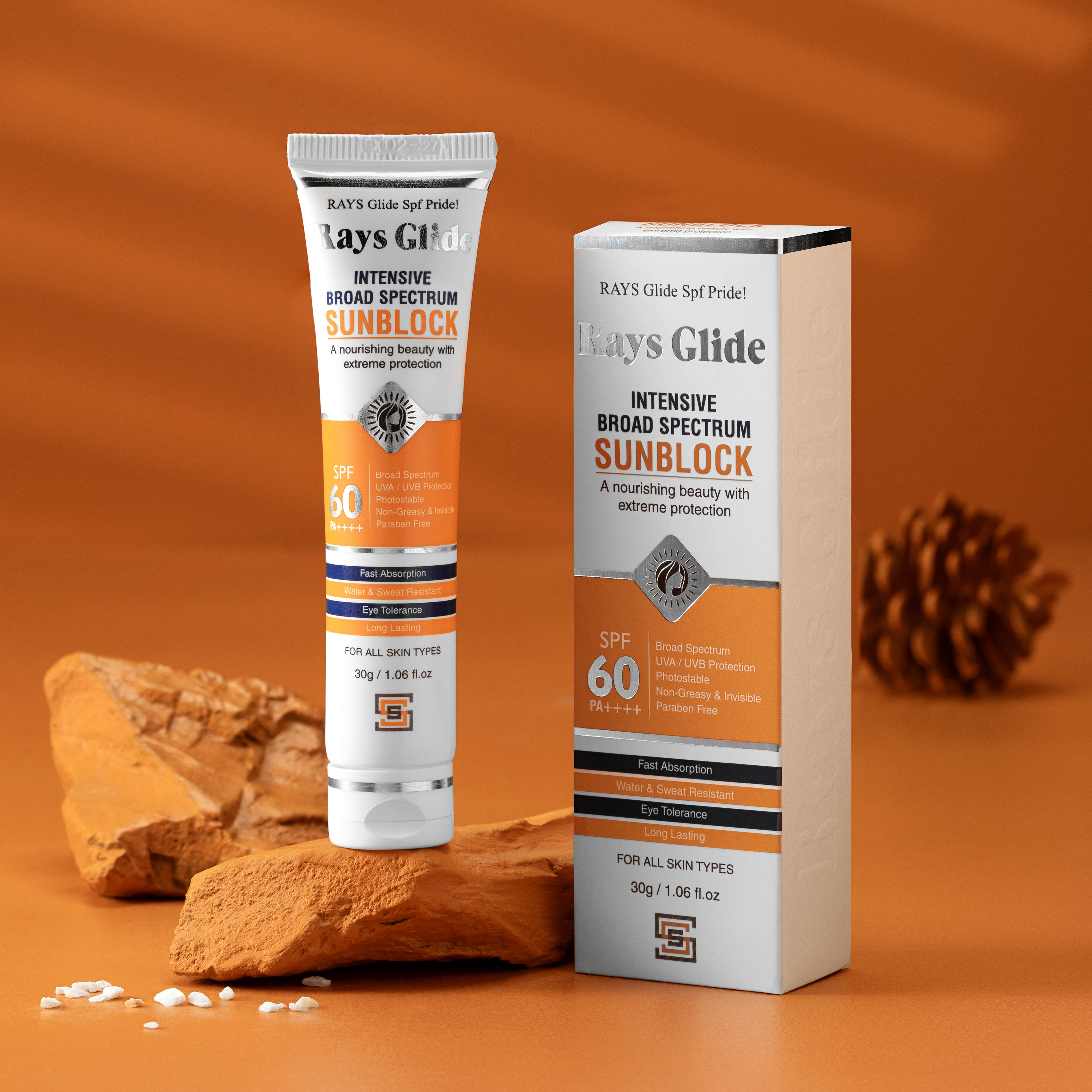 RAYS GLIDE Intensive Broad Spectrum Sunblock SPF 60