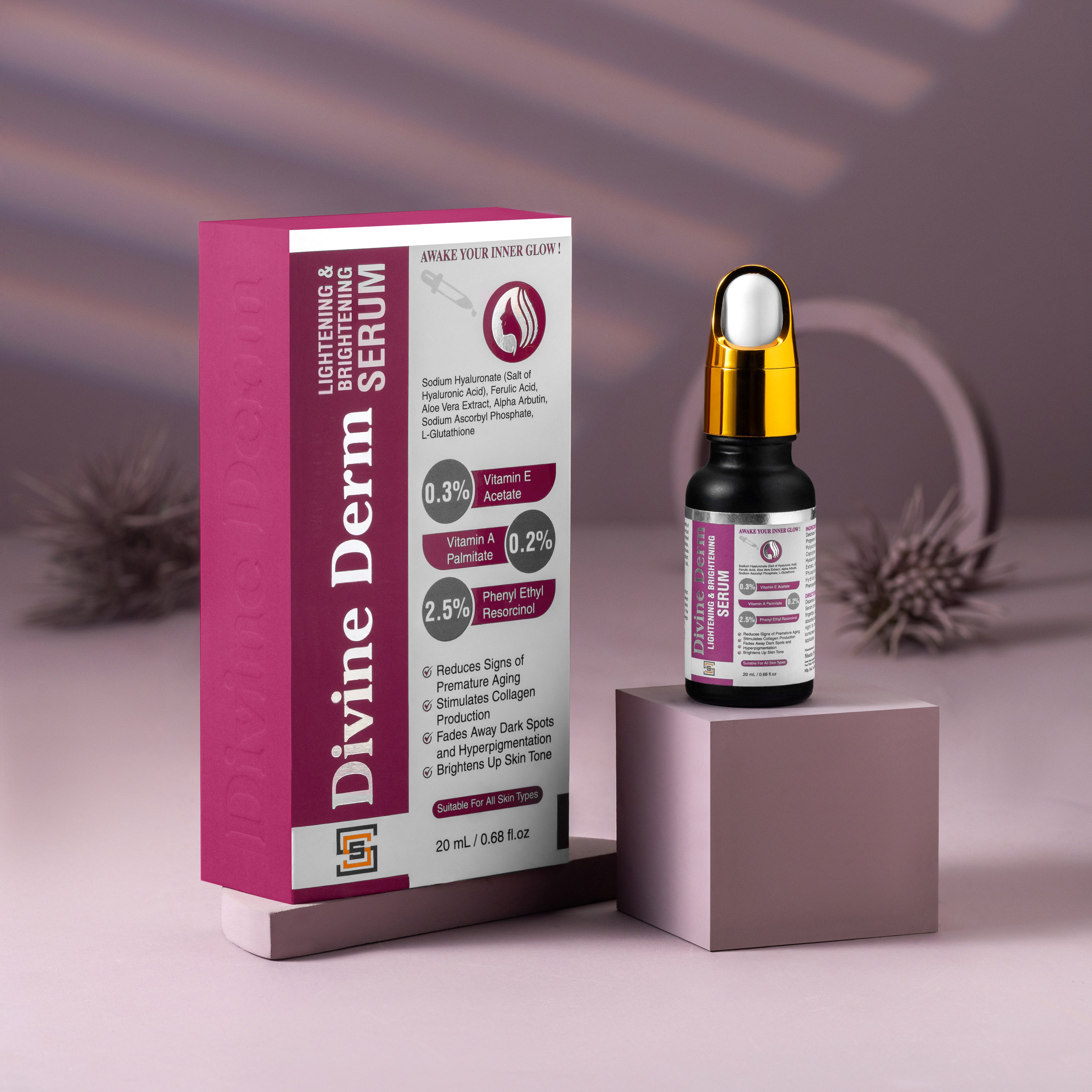 DIVINE DERM Lightening & Brightening Serum – 20ml