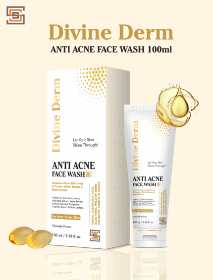Divine Derm Anti Acne Face Wash 100ml
